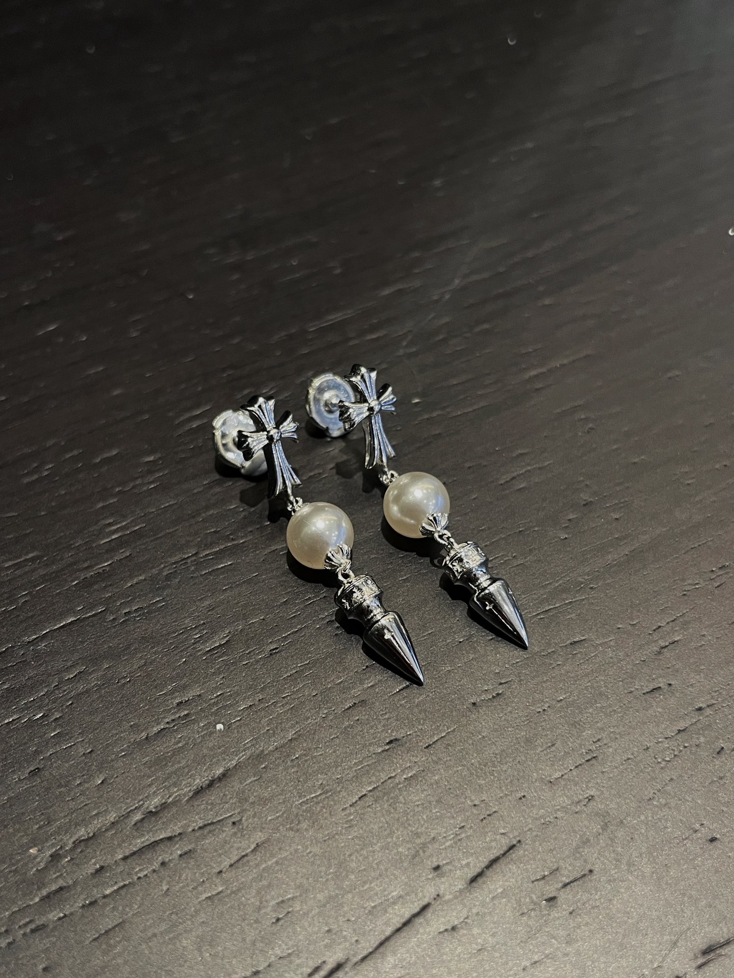 Chrome hearts xmikimoto joint cross bullet tassel earrings（CHROME HEARTS 318）