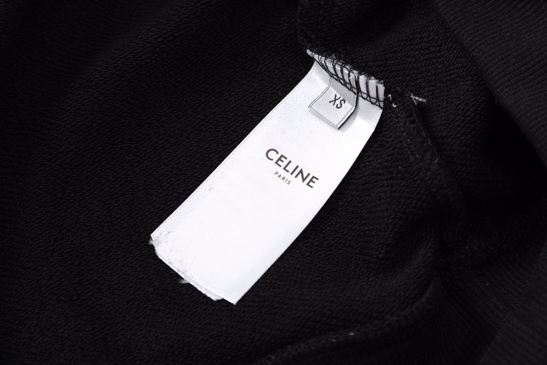 CELINE Loose Celine Sweatshirt / Cotton Fleece "Black"CELINE  (2Y468052H-38NO）