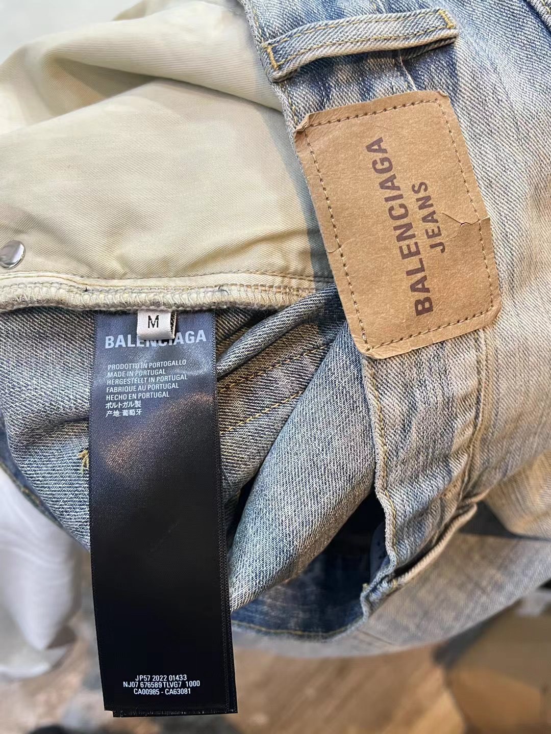 BALENCIAGA Men's George V Baggy Pants "Light Blue"（814161TNW655760）