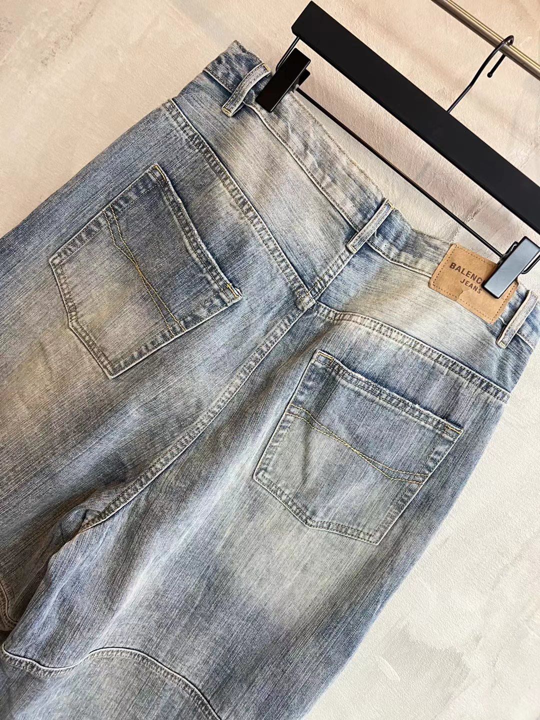 BALENCIAGA Men's George V Baggy Pants "Light Blue"（814161TNW655760）