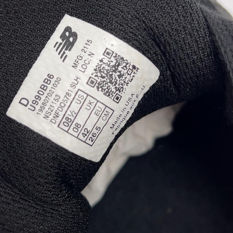 New Balance 990V6 "Triple Black"(U990BB6)