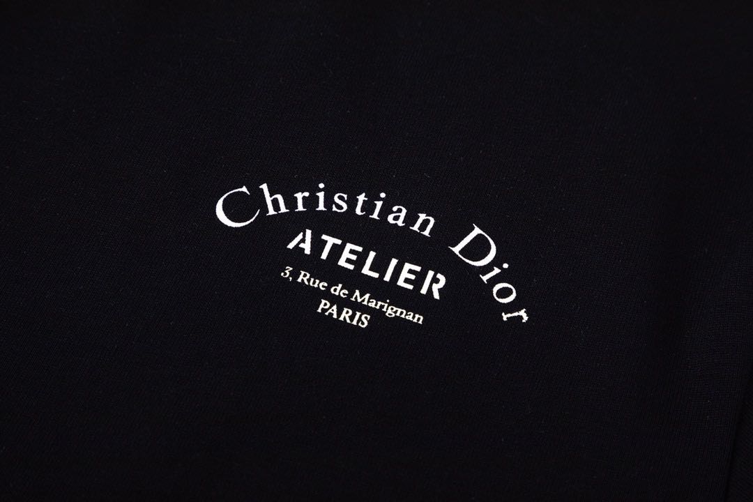 DIOR Christian DIOR Atelier Logo Crewneck Unisex Black（863J621I0533-C980）