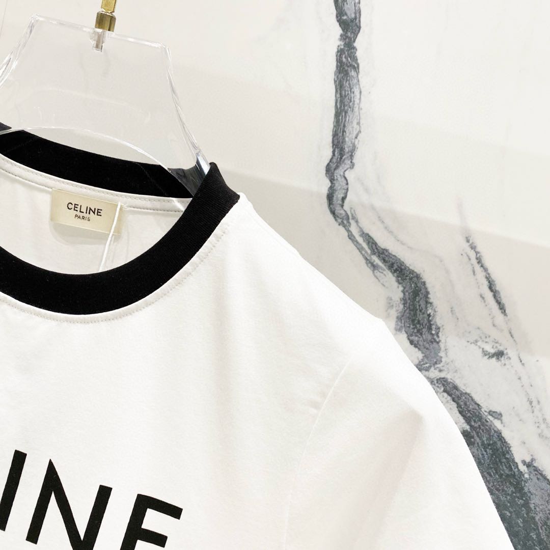 CELINE PARIS T-shirt in cotton jersey (2X872501F-01NB）