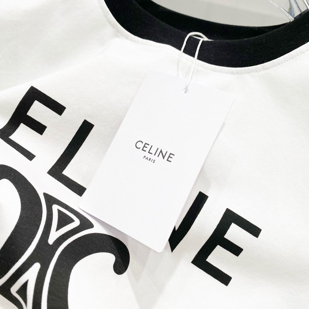 CELINE PARIS T-shirt in cotton jersey (2X872501F-01NB）