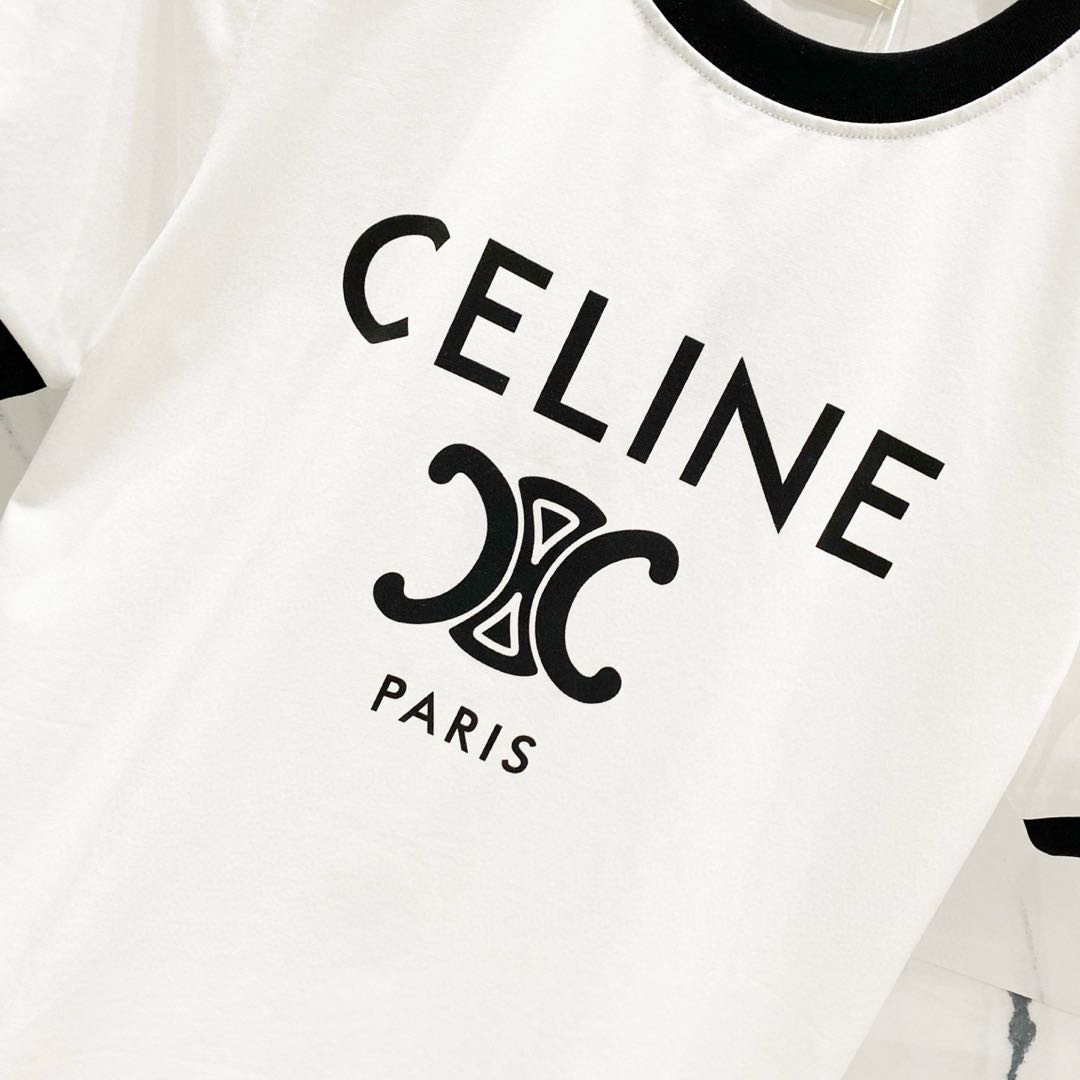 CELINE PARIS T-shirt in cotton jersey (2X872501F-01NB）