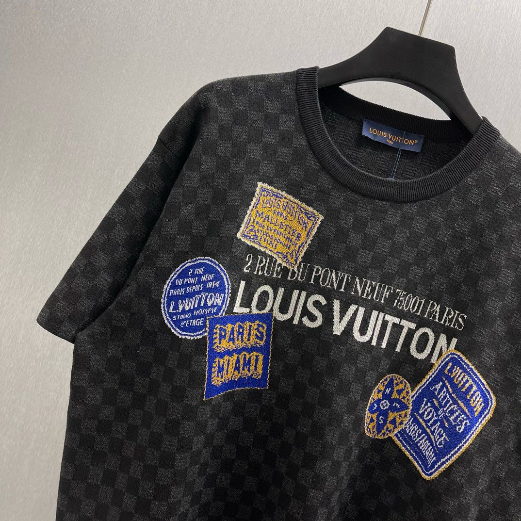 Louis Vuitton Damier Monogram Crew Neck T-Shirt（1AHVMR）