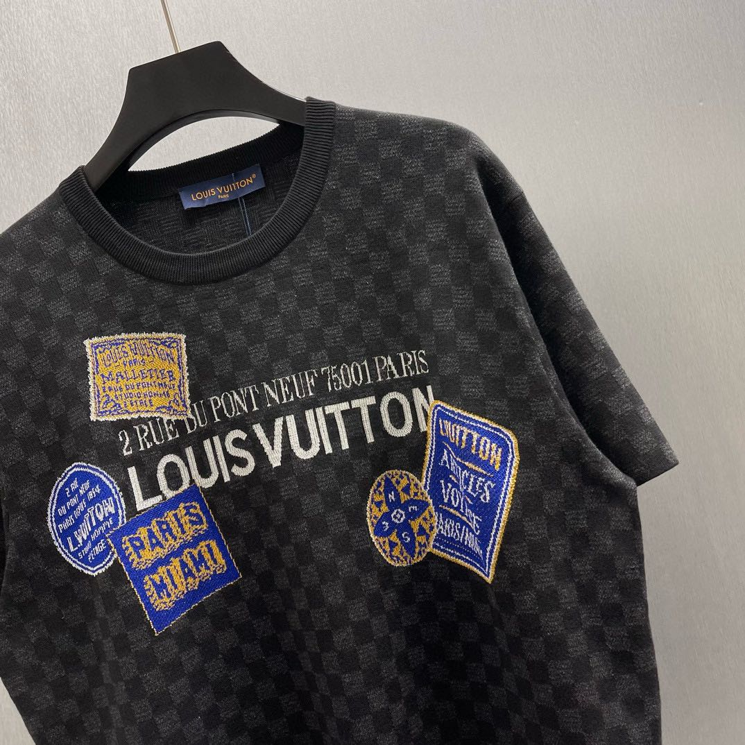 Louis Vuitton Damier Monogram Crew Neck T-Shirt（1AHVMR）