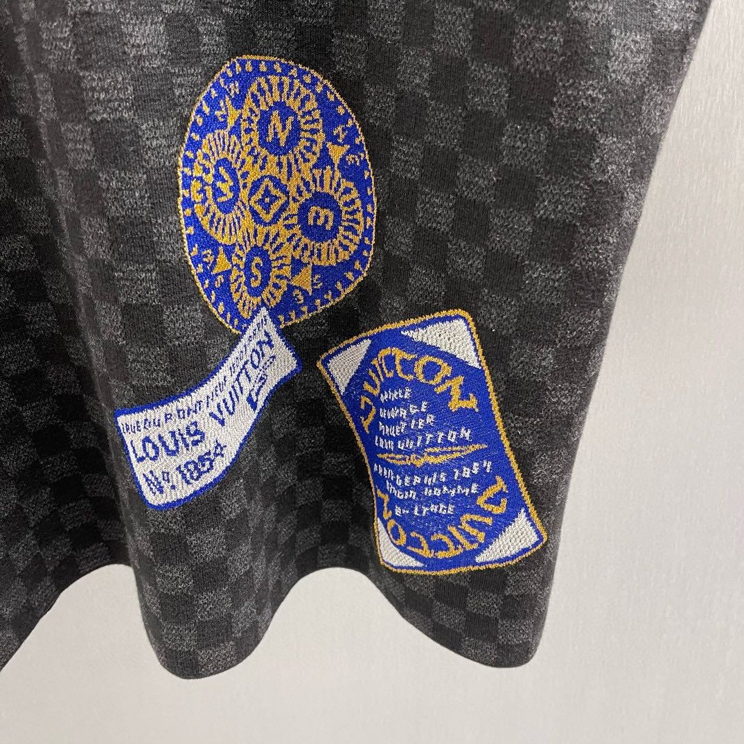 Louis Vuitton Damier Monogram Crew Neck T-Shirt（1AHVMR）
