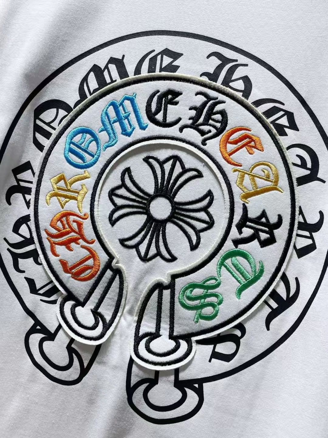 Chrome Hearts horseshoe embroidered short sleeve T-shirt（CH-8637）