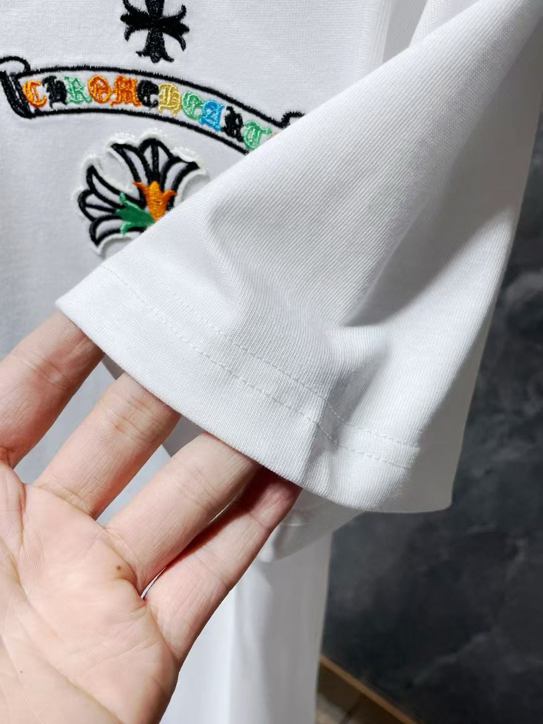 Chrome Hearts horseshoe embroidered short sleeve T-shirt（CH-8637）