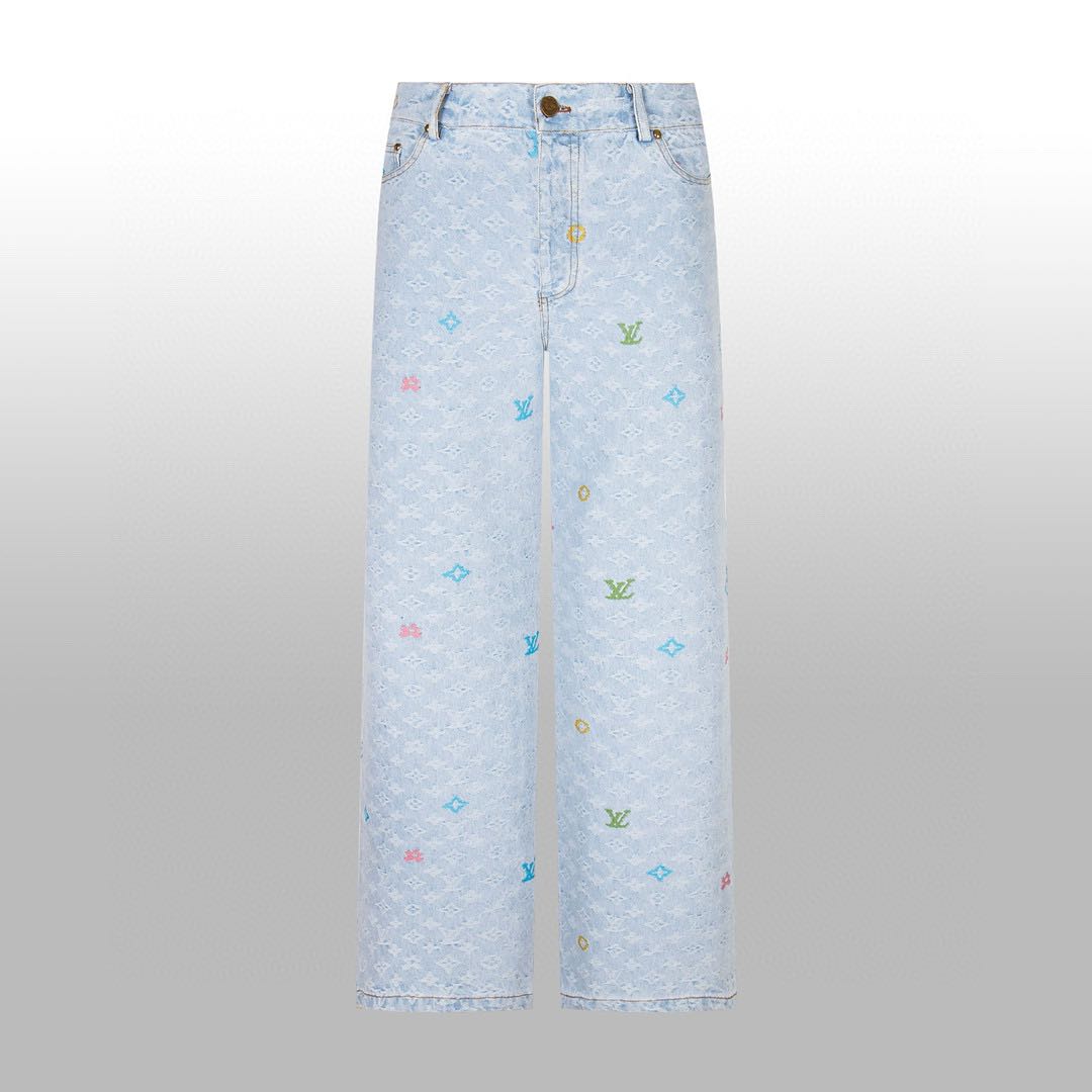 Tyler, The Creator x Louis Vuitton Monogram Denim Pants "Indigo" (1AFRXR）