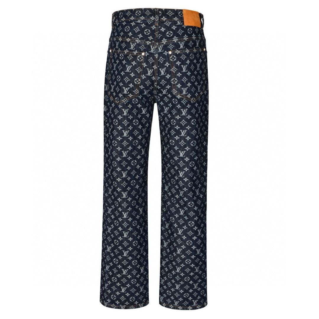 Louis Vuitton Monogram Jacquard Denim Skate Pants (1AFX30）