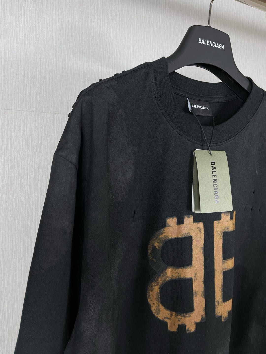 BALENCIAGA Crypto T-shirt Oversized "Black"（739028TOVN81055）