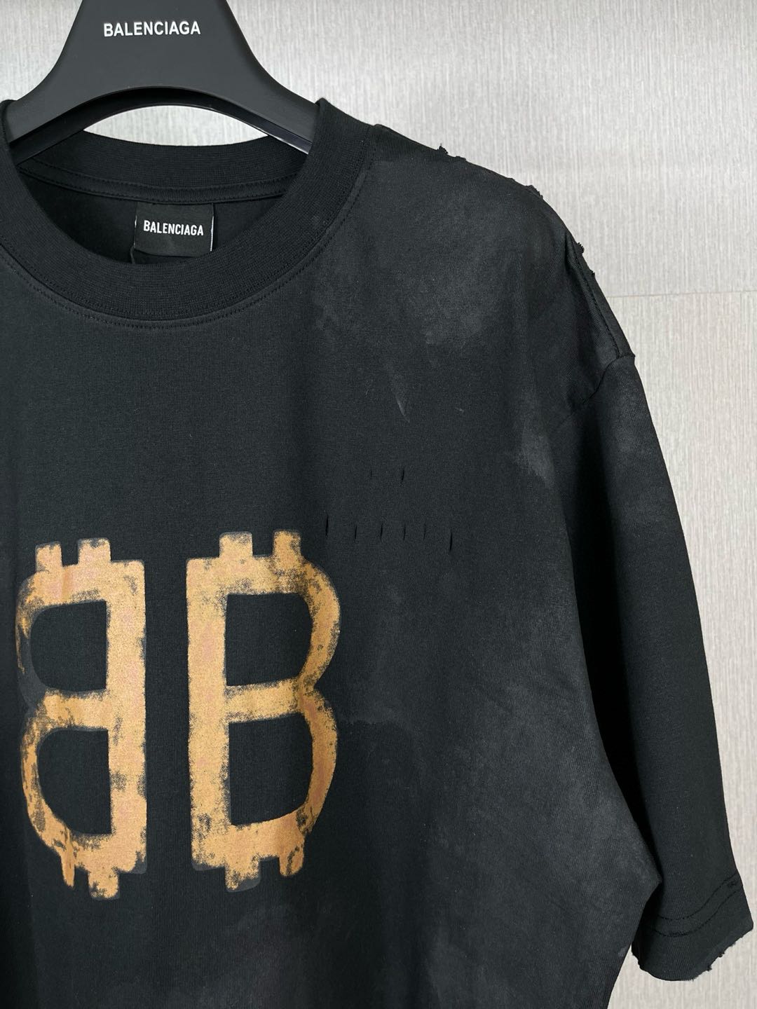 BALENCIAGA Crypto T-shirt Oversized "Black"（739028TOVN81055）