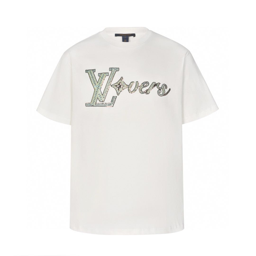 Louis Vuitton LV Vers Embellished Short Sleeve T-Shirt（1AFR95）