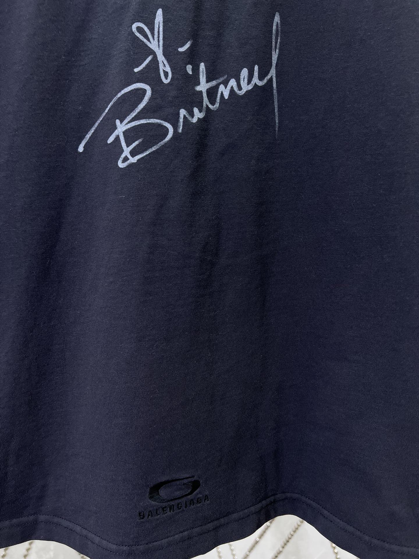 Balenciaga Britney Spears Series Oversized T-shirt in Faded Black /blue（850345TTVJ61041）