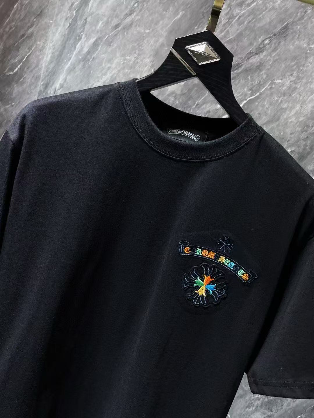 Chrome Hearts horseshoe embroidered short sleeve T-shirt（CH-6637）