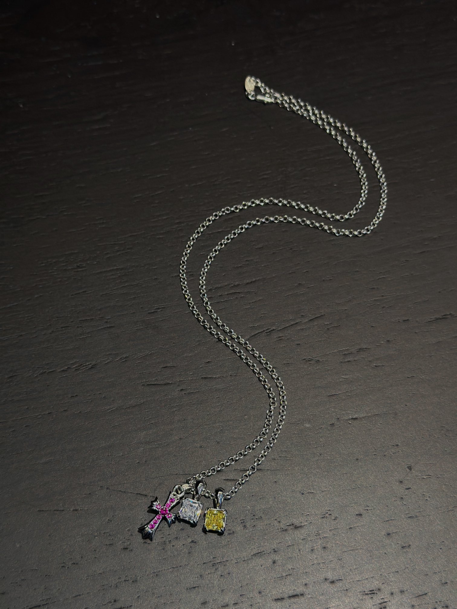 Chrome Hearts Gold-plated sugar cube cross necklace（CHROME HEARTS 400）