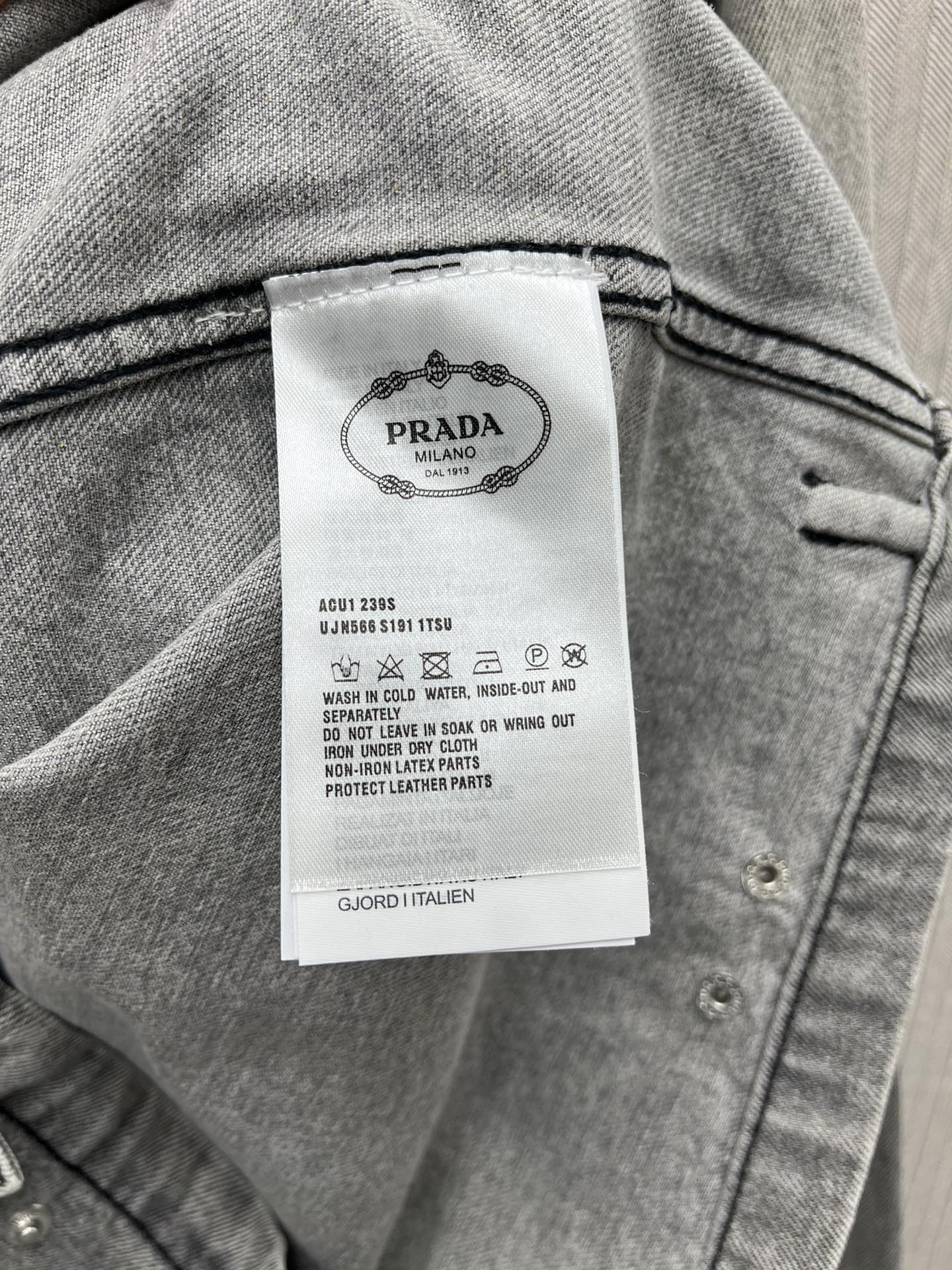 PRADA Denim Jackets Men Gray (GEB231-13B4-F01AY-S-232）