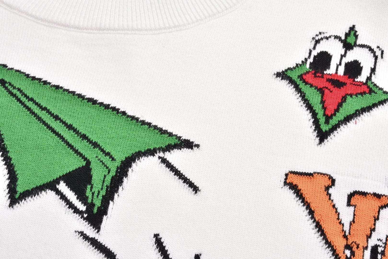 Louis Vuitton Monogram Comics Intarsia Short-Sleeved CrewneckMulticolor(1AB54D)