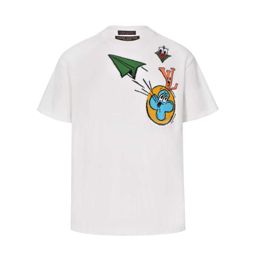 Louis Vuitton Monogram Comics Intarsia Short-Sleeved CrewneckMulticolor(1AB54D)