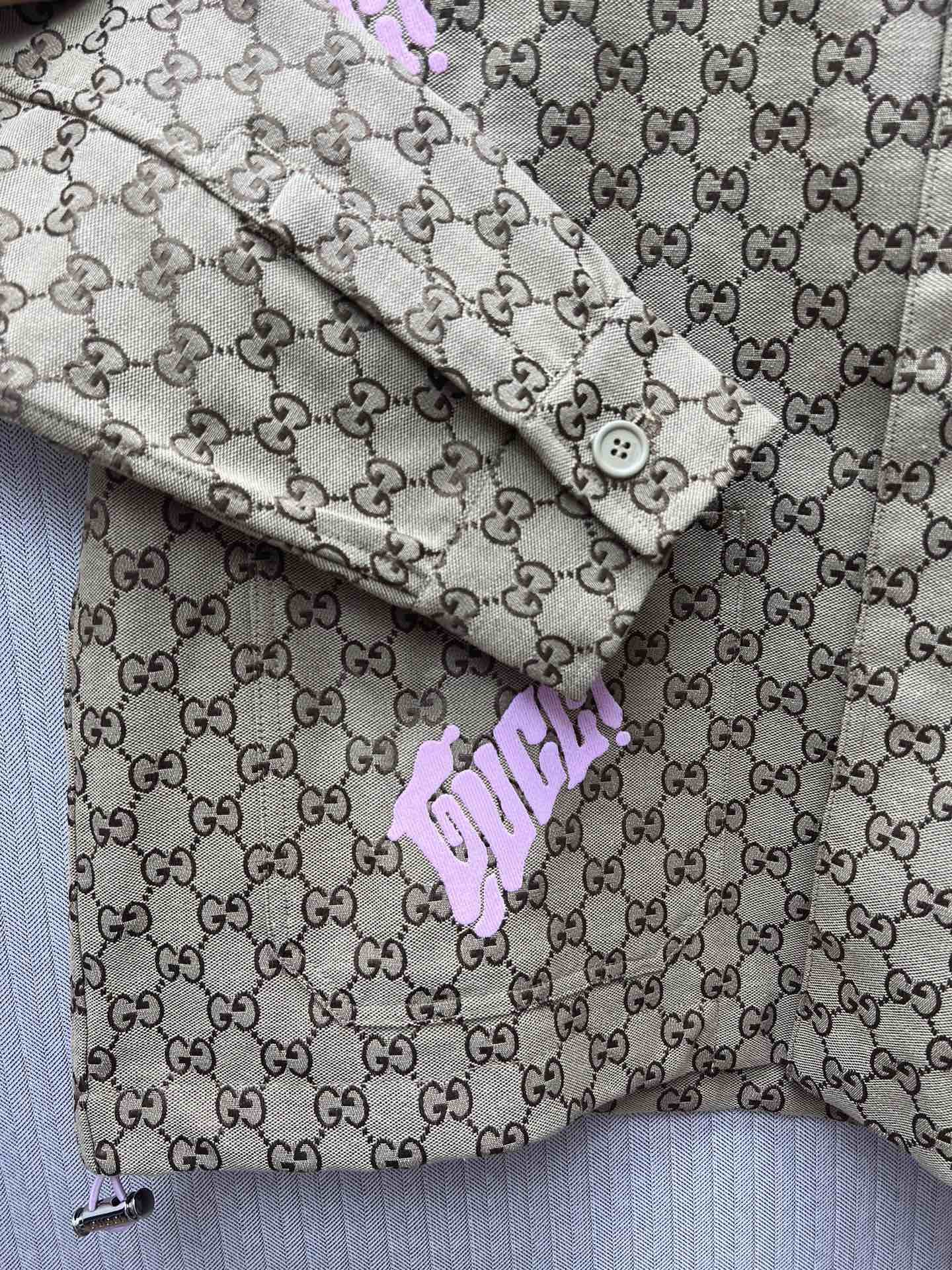 GUCCI embroidered canvas and linen blend jacket（834304-ZAM7G-2580）