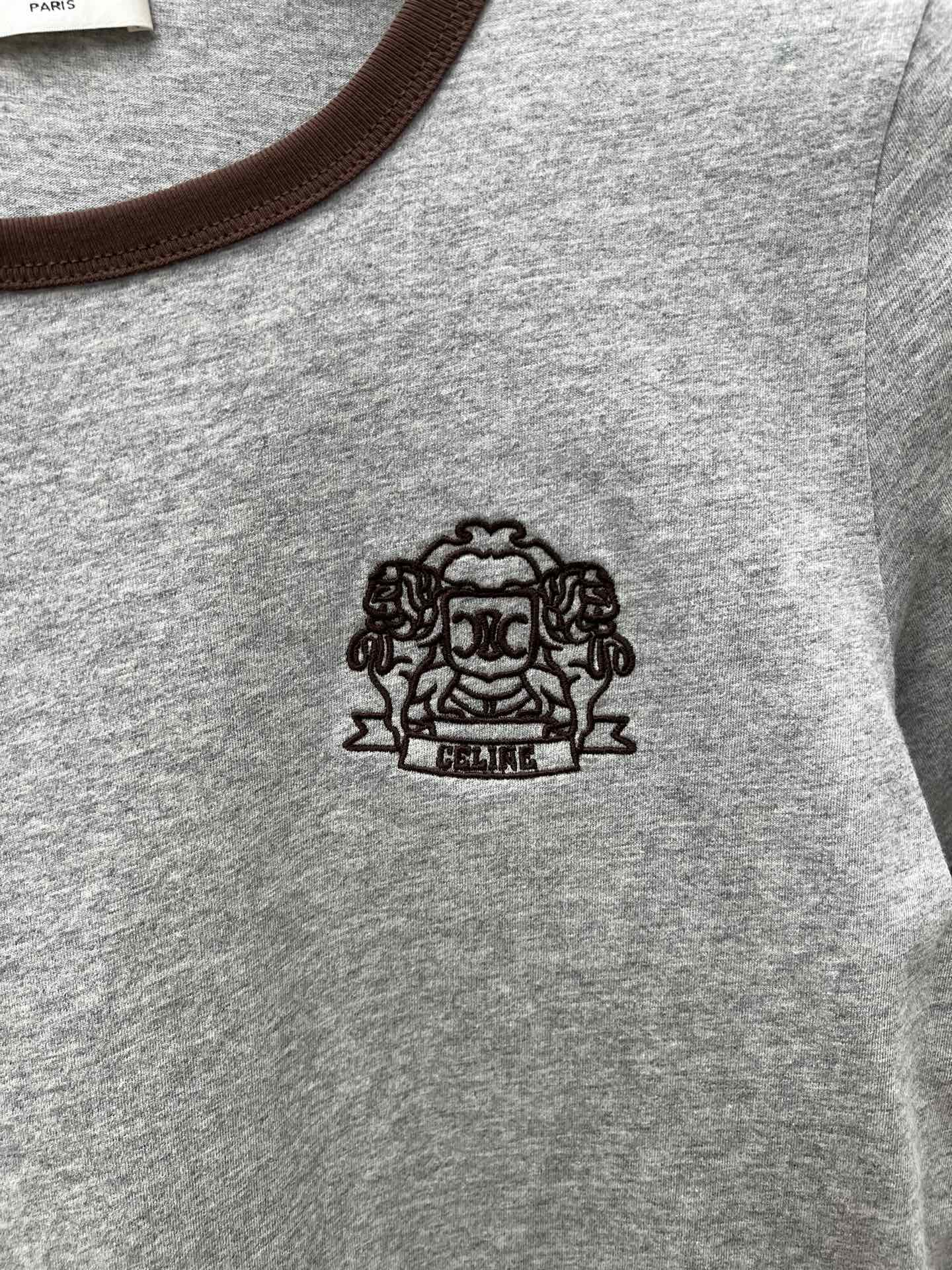 CELINE 70's blason t-shirt IN cotton jersey (RX09U507Z-GBE4）