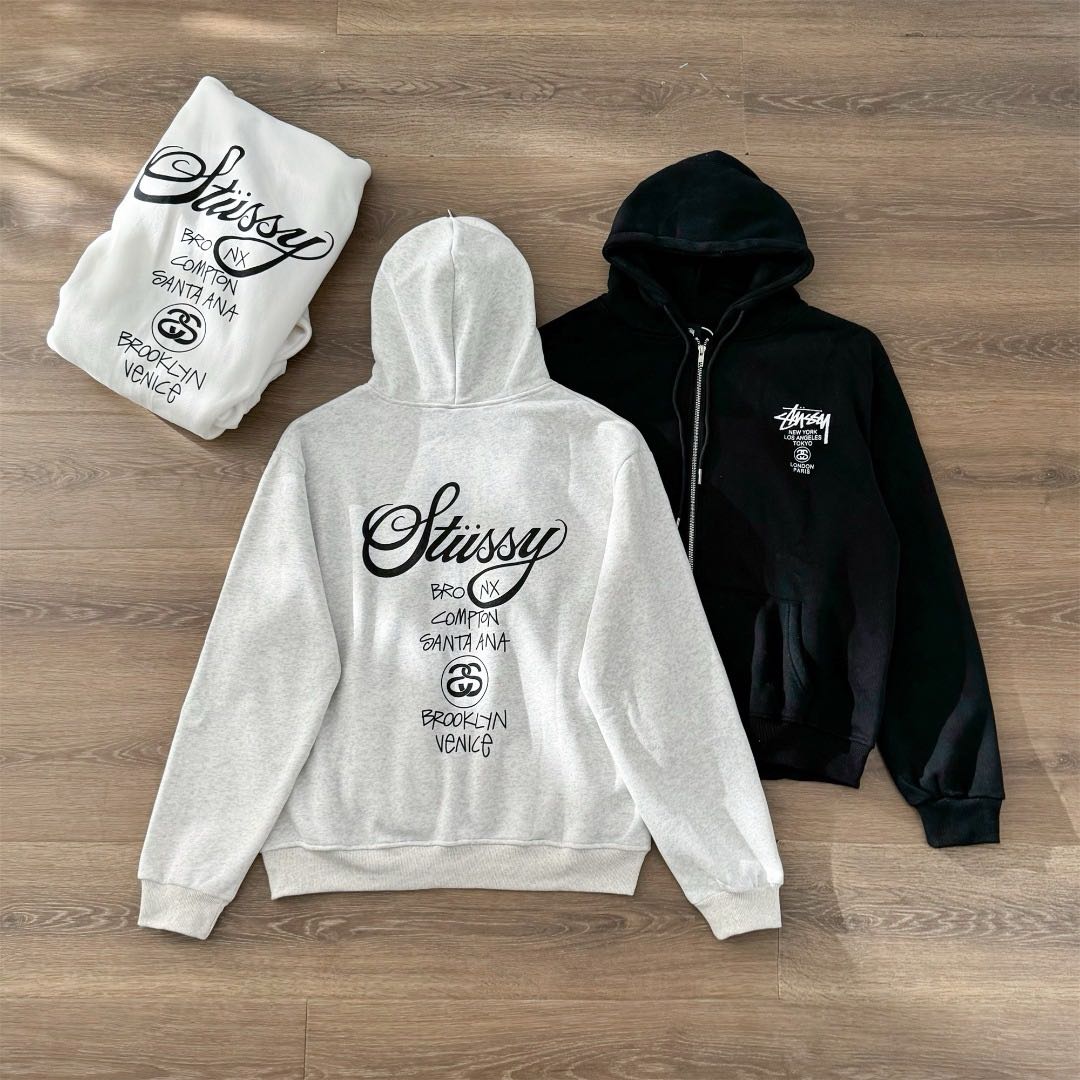 Stussy World Tour 2024 Zip Hoodie Black（3973860）