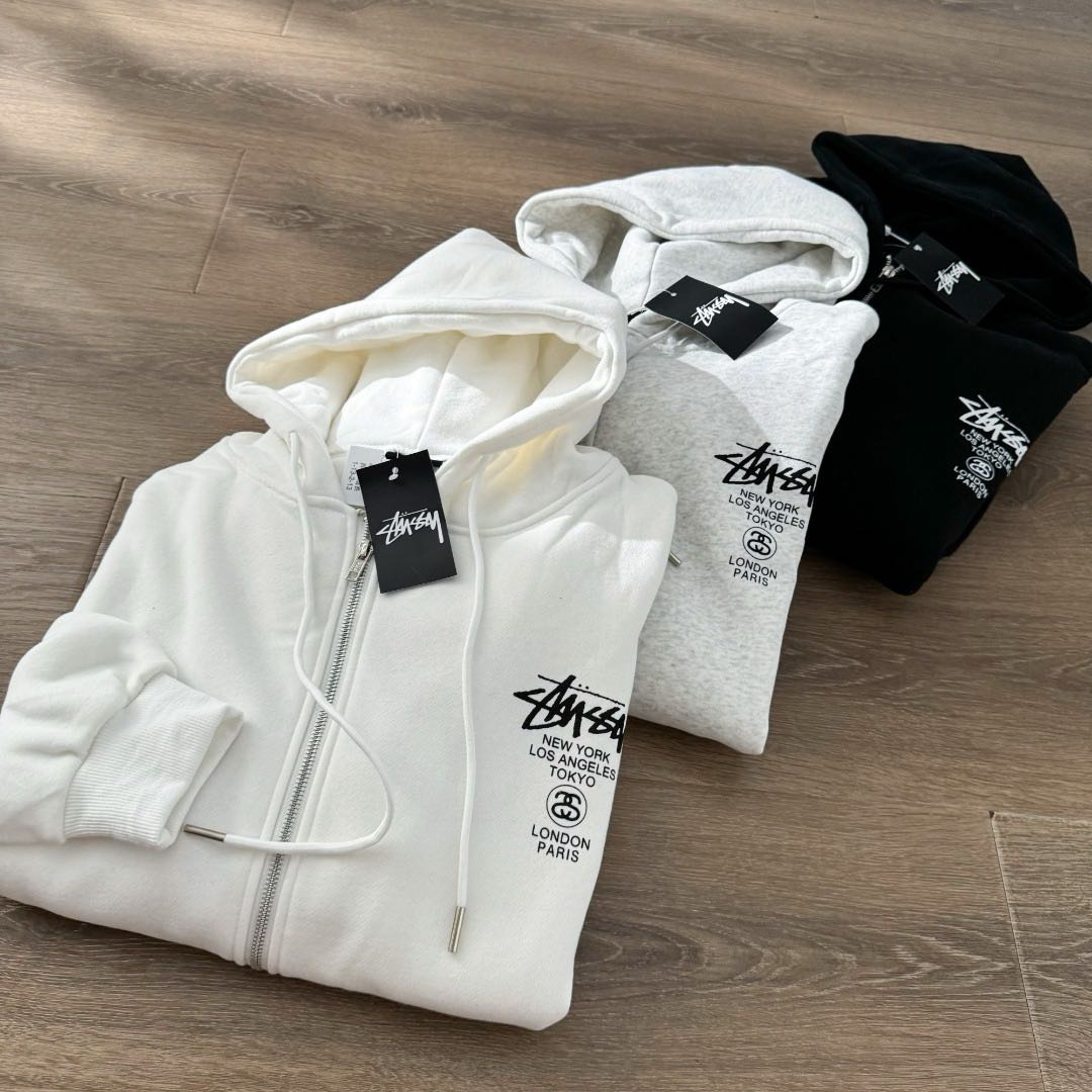 Stussy World Tour 2024 Zip Hoodie Black（3973860）