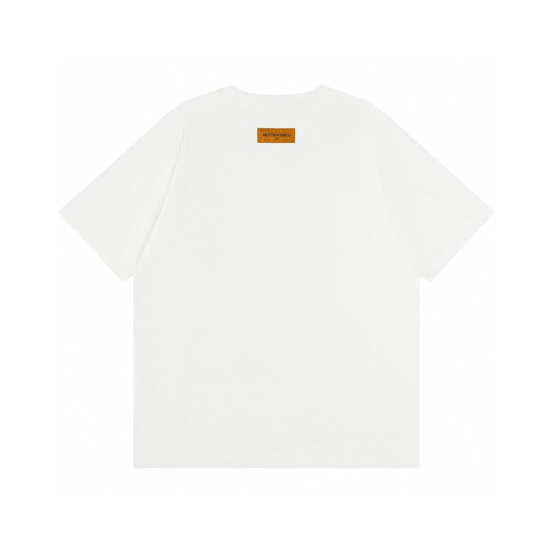 Louis Vuitton Graphite logo print T-shirt men's tops white（21UDEF77）