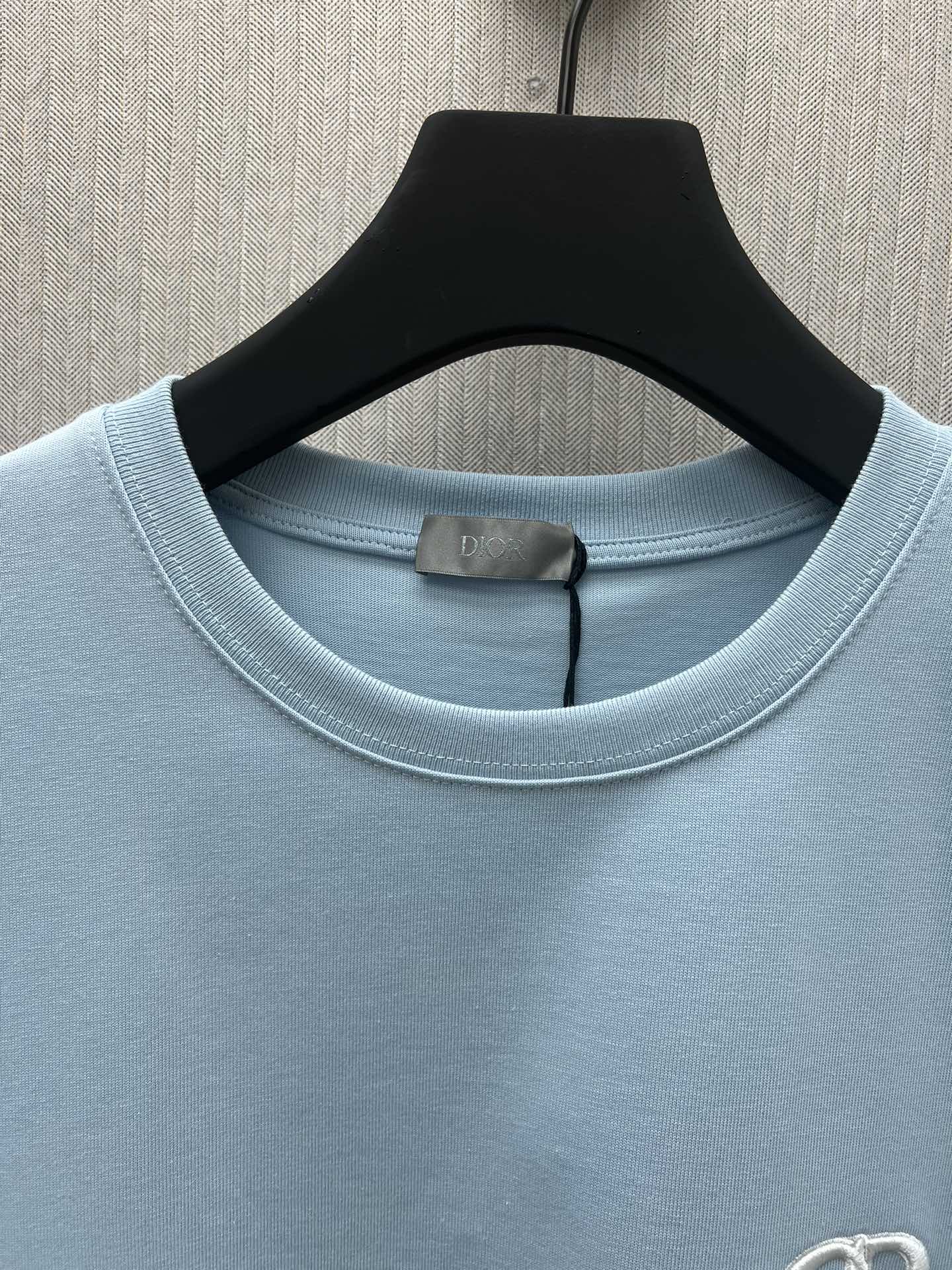 Dior CD logo cotton T-shirt（943J605A0554-C582）