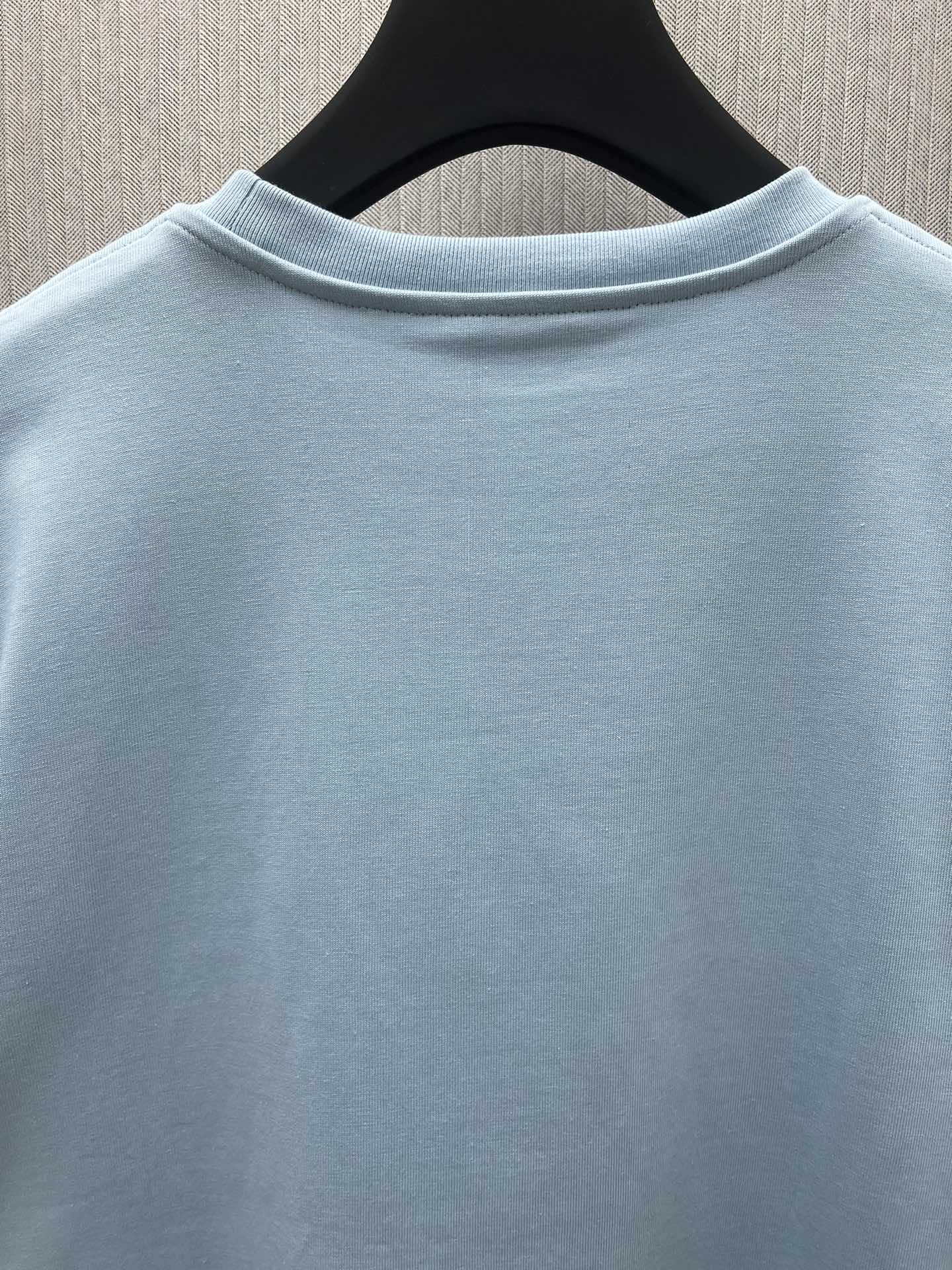 Dior CD logo cotton T-shirt（943J605A0554-C582）
