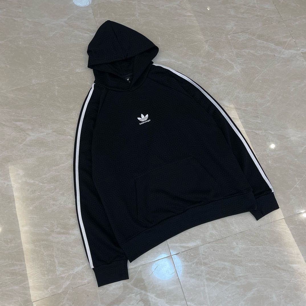 adidas BALENCIAGA Hoodie Large Fit "Black"（729322TNVN28482）