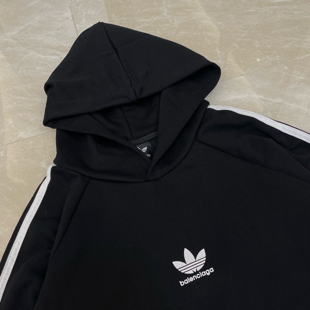 adidas BALENCIAGA Hoodie Large Fit "Black"（729322TNVN28482）