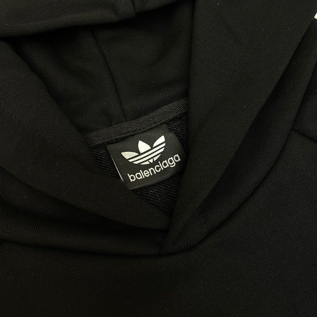 adidas BALENCIAGA Hoodie Large Fit "Black"（729322TNVN28482）