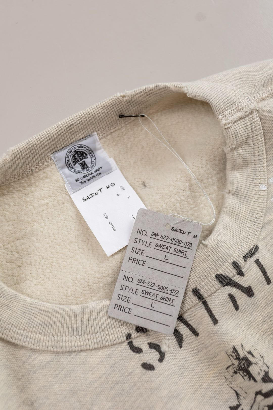 SAINT MICHAEL SWEAT SHIRT / KAWAMURA / GRAY（SM-S22-0000-078）