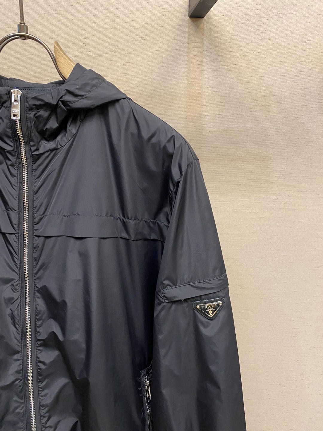 Prada K-Way Men's Hooded Trench Jacket (SGA466-106O-F0002）