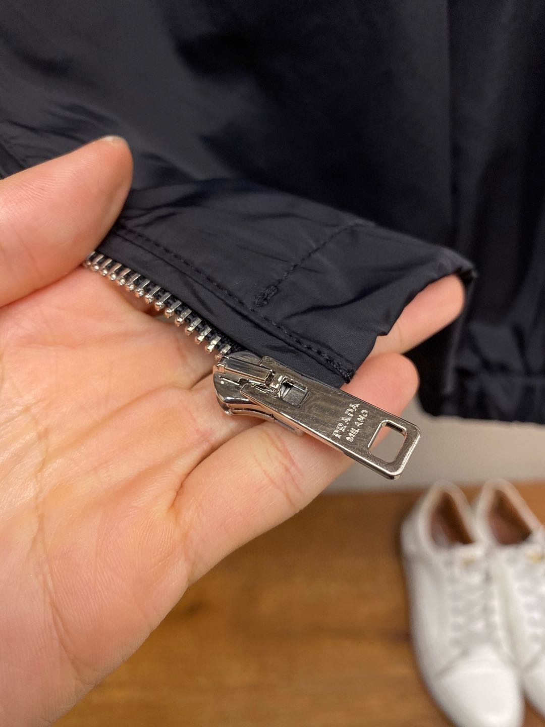 Prada K-Way Men's Hooded Trench Jacket (SGA466-106O-F0002）