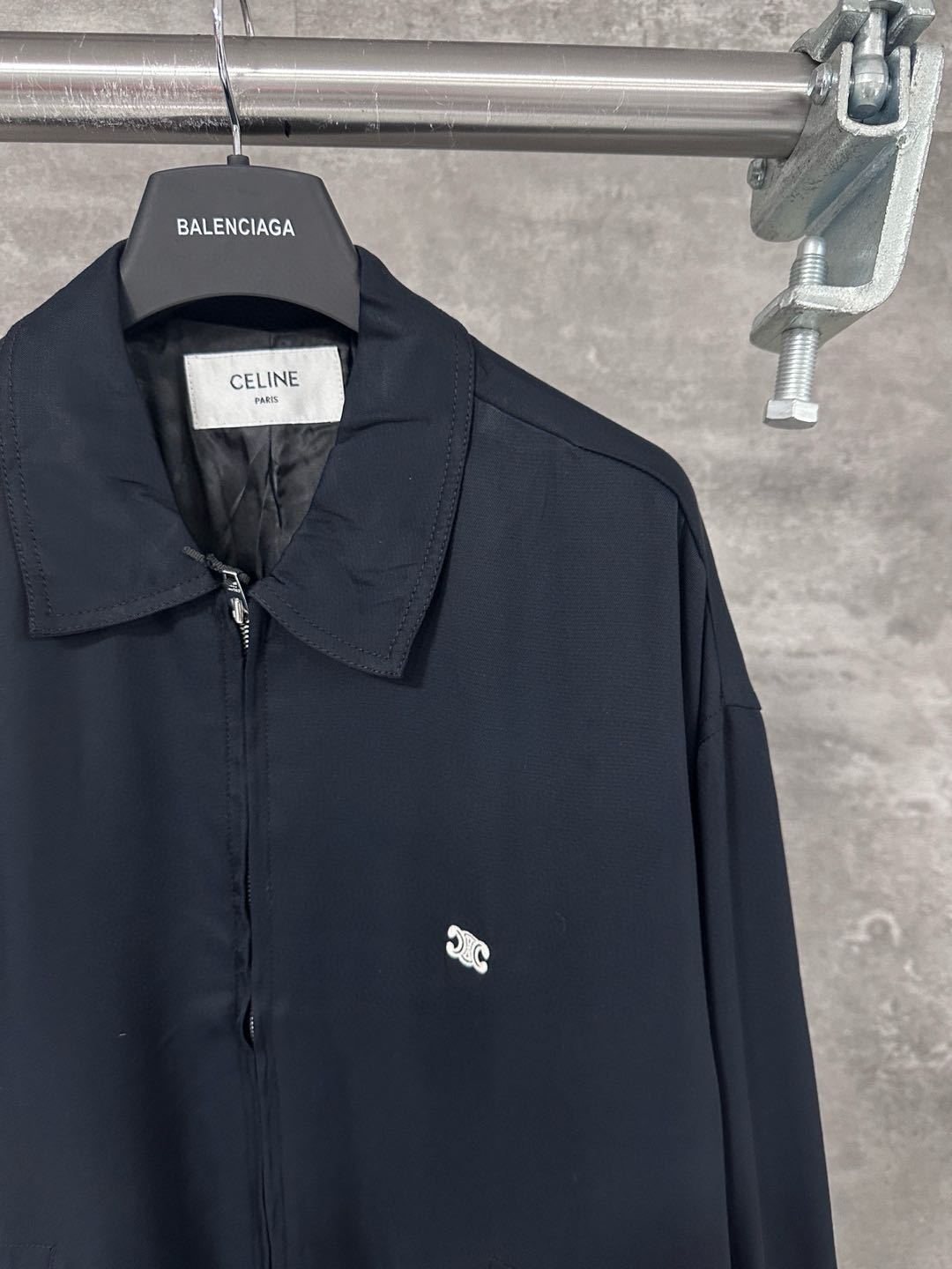 CELINE blouson jacket with triomphe embroidery (2W47B585X-07MR）