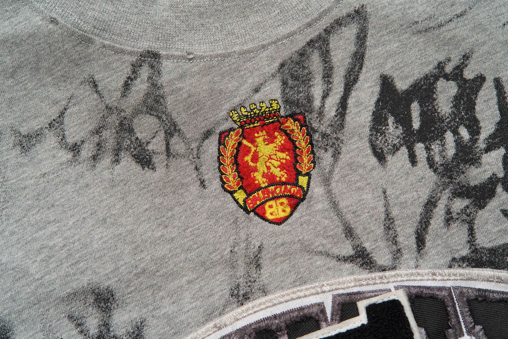 BALENCIAGA Skater T-shirt Oversized "Grey/Silver（739028TOVA71300）