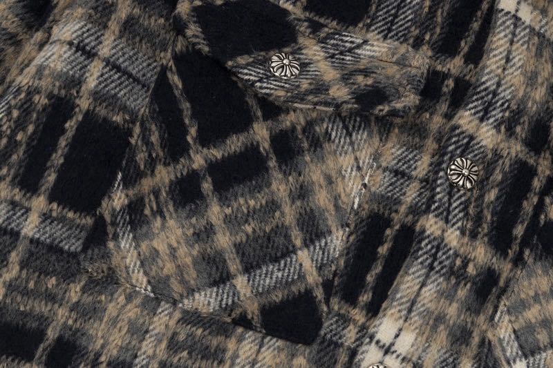 Chrome Hearts Cross Leather Patch Check Shirt Black (CH-20251007）