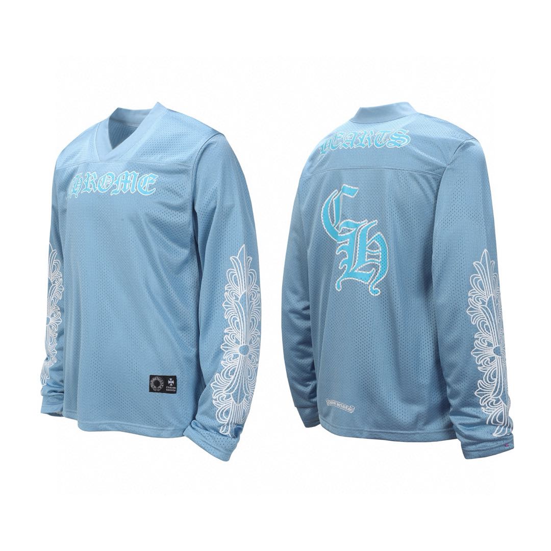Chrome Hearts Hockey Series Letter Print Mesh Long Sleeve T-shirt (CH-20232832）