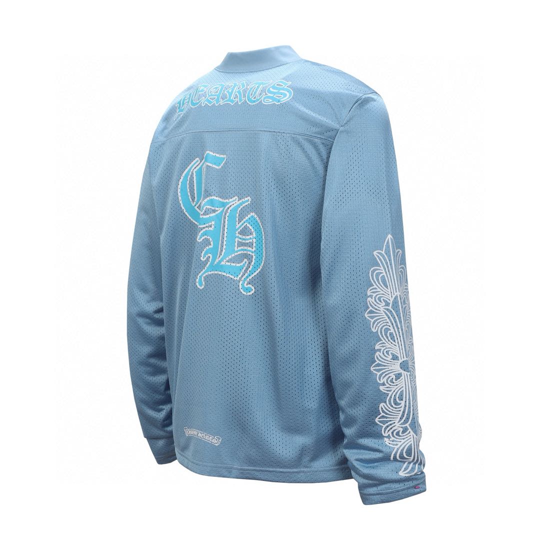 Chrome Hearts Hockey Series Letter Print Mesh Long Sleeve T-shirt (CH-20232832）