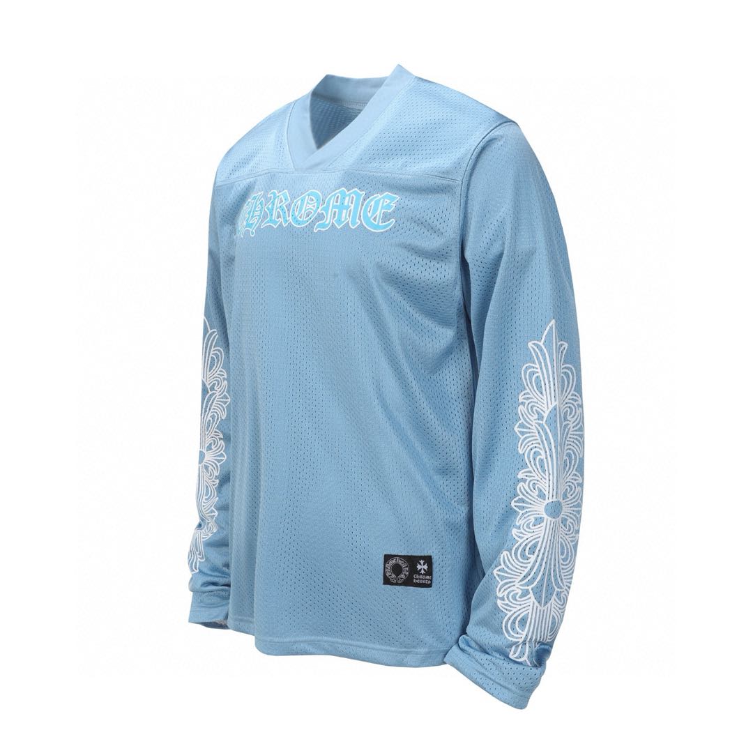 Chrome Hearts Hockey Series Letter Print Mesh Long Sleeve T-shirt (CH-20232832）