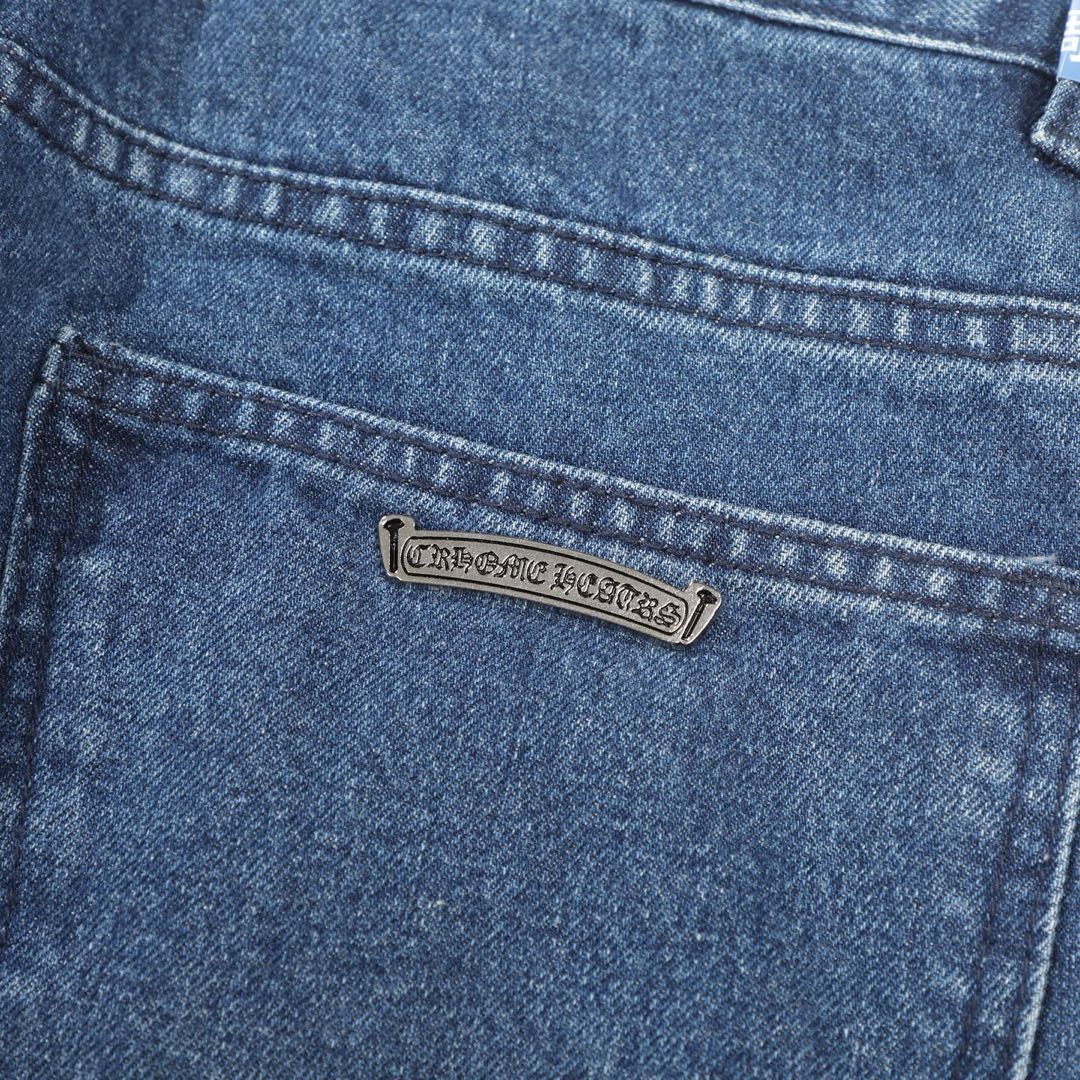 Chrome Hearts Fleur Knee Cross Patch Jeans (CH-FW22-569）