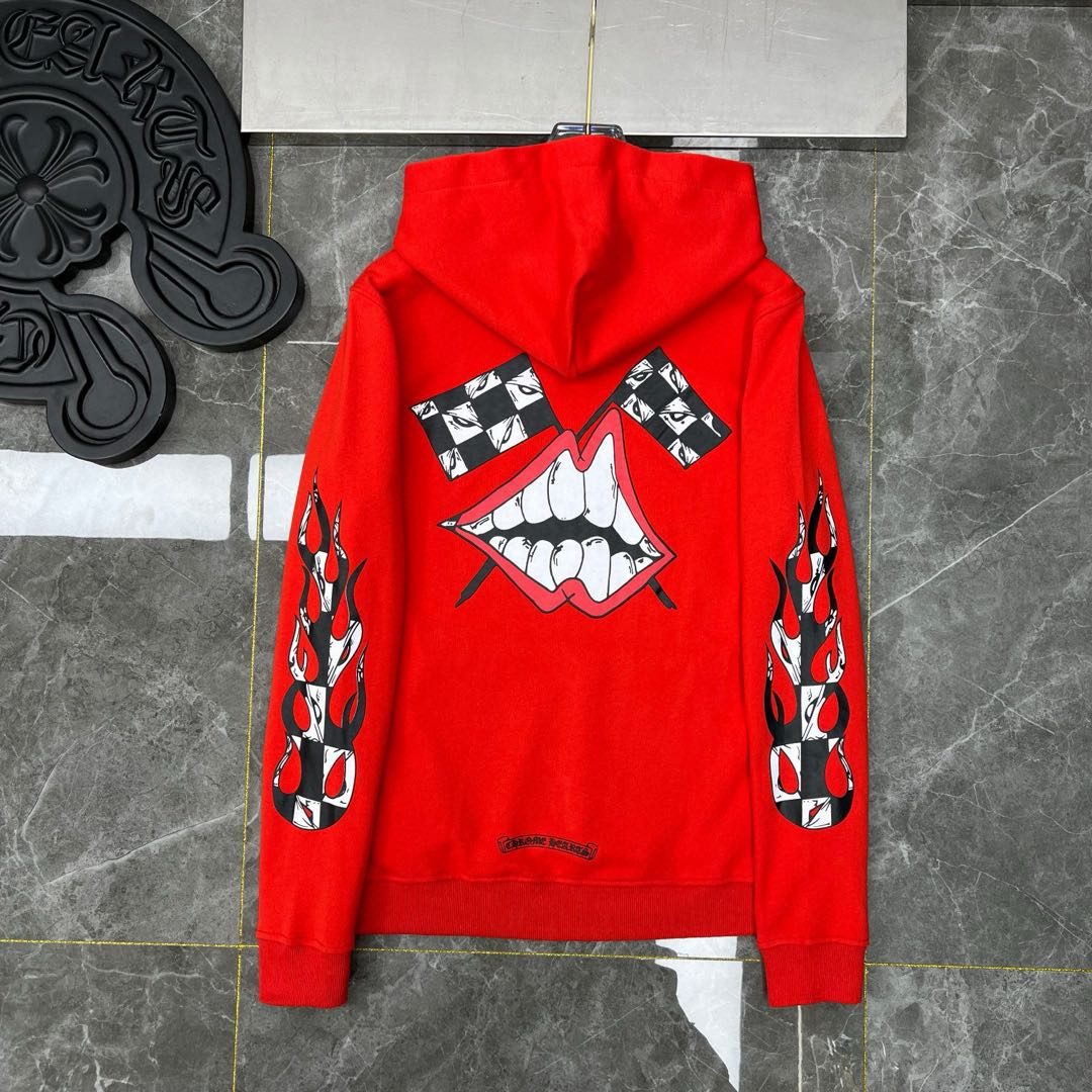Chrome Hearts x Matty Boy Flames Hoodie 'Red' (1383-100000106XMBFH-RED）