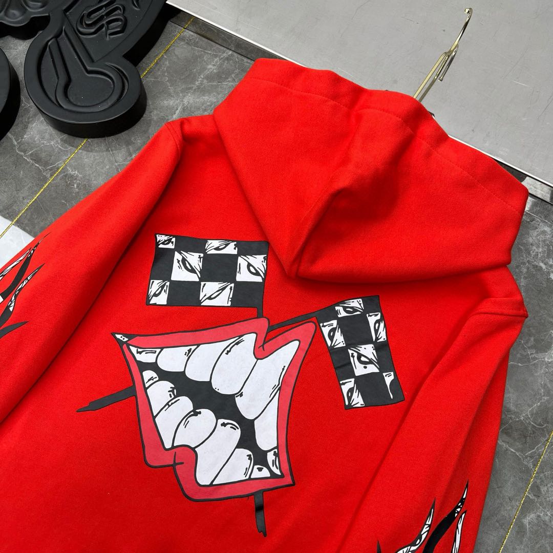 Chrome Hearts x Matty Boy Flames Hoodie 'Red' (1383-100000106XMBFH-RED）