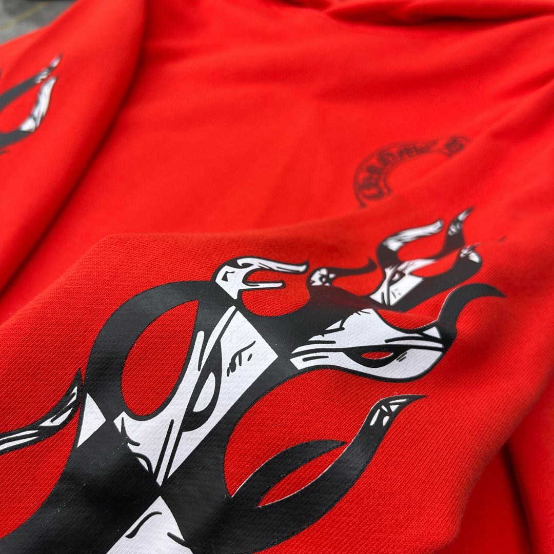Chrome Hearts x Matty Boy Flames Hoodie 'Red' (1383-100000106XMBFH-RED）