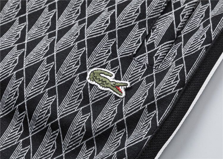 LACOSTE Men's Paris Zip-Up Sweatshirt and Pants Set (Black) (SH1368-4PC）