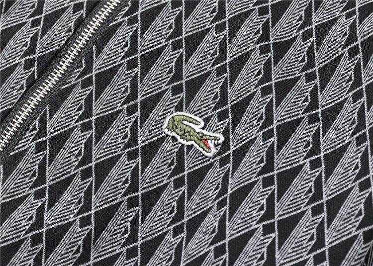 LACOSTE Men's Paris Zip-Up Sweatshirt and Pants Set (Black) (SH1368-4PC）